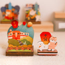 遊木時光 WOOD TIME 台湾風景 木製スタンプ収納セット 天燈（ランタン）｜台灣拼風景木製印章收納組 幸福天燈