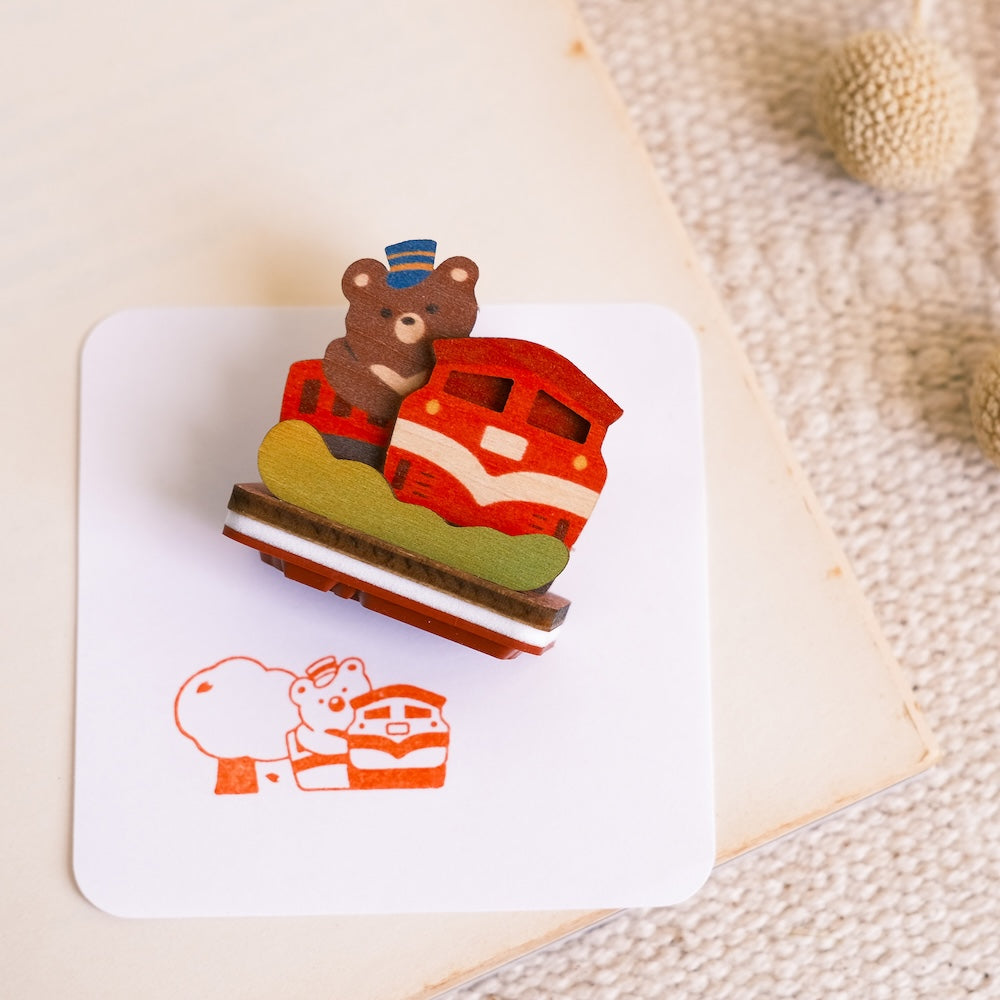 遊木時光 WOOD TIME 台湾風景 木製スタンプ収納セット 阿里山｜台灣拼