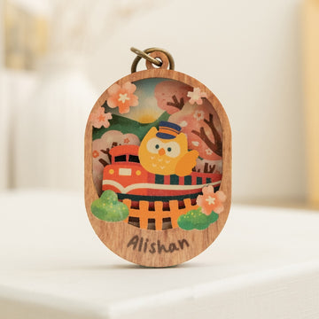 遊木時光 WOOD TIME 台湾ミニ風景 木製ミニ鏡 阿里山｜台灣微風景木製小物鏡 趣遊阿里山