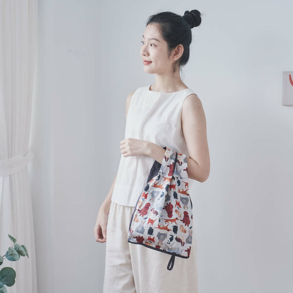 印花楽 折りたたみエコバッグ 印花楽 × Soupy Tang ペットパーティー｜可收捲小背心袋 印花樂 x Soupy Tang 寵物派對