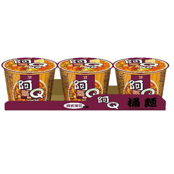 統一 阿Ｑ カップヌードル 韓国キムチ風味｜統一 阿Ｑ桶麵 韓式泡菜 102gx3