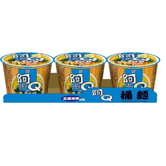 統一 阿Ｑ カップヌードル シーフード風味｜統一 阿Ｑ桶麵 生猛海鮮 98gx3