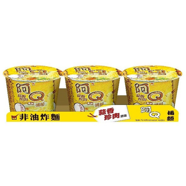 統一 阿Ｑ カップヌードル ガーリックポーク風味｜統一 阿Ｑ桶麵 蒜香珍肉 106gx3