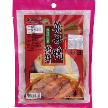 登豊 台湾薬膳鍋 薑母鴨（ジャンムーヤ）アヒルの生姜鍋 スープ素｜登豐 薑母鴨燉料 100g