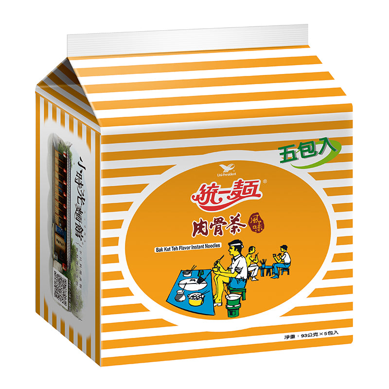 ちゃなん様♡麺包み 5食入〉統一 バクテー風味麺｜統一 肉骨茶麵｜5個パック｜93gx5