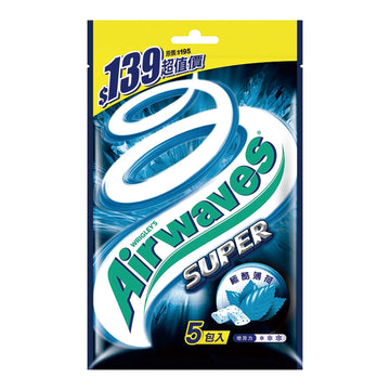 台湾 Airwaves スーパークールミントガム｜台湾ガム チューイングガム｜Airwaves口香糖 極酷嗆涼 140g｜28gx5パック