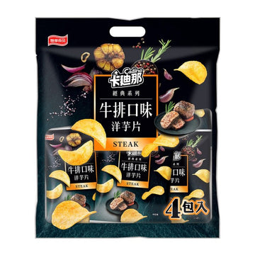 〈4点セット〉カディナ Cardina ポテトチップス ブラックペッパーステーキ味 ｜卡迪那牛排口味 洋芋片｜33gx4
