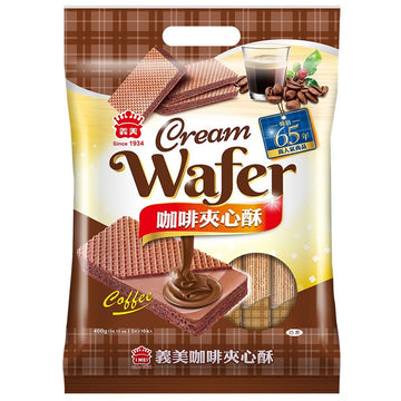 義美ウエハース コーヒー味｜義美夾心酥 咖啡 400g｜16枚入（個包装）