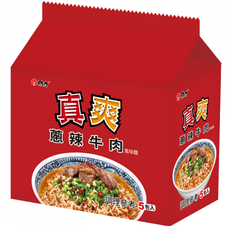 〈5食入〉維力 真爽 スパイシーねぎ焼牛肉風味ラーメン｜真爽 蔥辣牛肉 風味麵｜5個パック｜75gx5