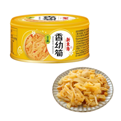 〈3缶セット〉新東陽 ピリ辛口味付け食べるラー油メンマ 缶詰め｜香幼筍 150gx3