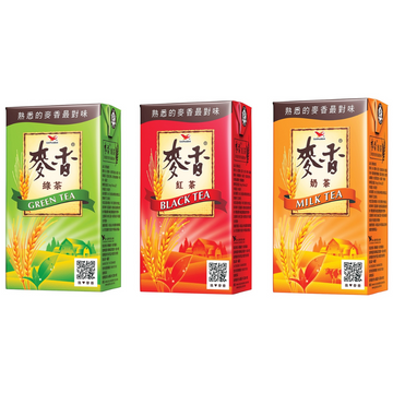 統一 麦香シリーズドリンク（3種類）｜統一麥香系列 紅茶・奶茶・綠茶 鋁箔包 375ml 3本