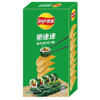台湾 Lays 楽事 ポテトチップス のり巻き風味｜樂事 樂連連 海苔壽司味洋芋片 166g（83g/袋x2）
