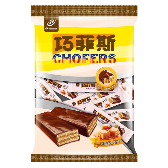 77 巧菲斯 CHOFERS チャオフェイス 塩キャラメル味 ミニサイズ 個包装｜77 巧菲斯夾心酥 焦糖海鹽口味 296g