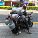 台湾レトロキーホルダー プロパンガスボンベ ミニチュア（吉祥もんじ：財）｜台灣懷舊復古鑰匙圈 瓦斯桶（財字） 鑰匙圈