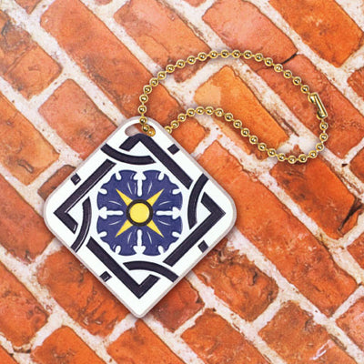 台湾マジョリカタイル柄 キーホルダー型 台湾交通系ICカード 百合錦簇（バイへージンツー）｜台灣花磚造型悠遊卡