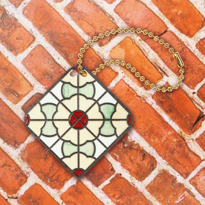 台湾マジョリカタイル柄 キーホルダー型 台湾交通系ICカード 最是熟悉（ツィーシシューシー）｜台灣花磚造型悠遊卡