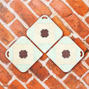 台湾マジョリカタイル柄 キーホルダー型 台湾交通系ICカード 碧翠庭前（ビーツィティンチェン）｜台灣花磚造型悠遊卡