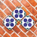 台湾マジョリカタイル柄 キーホルダー型 台湾交通系ICカード 煙雨青天（イェンユーチンテェン）｜台灣花磚造型悠遊卡