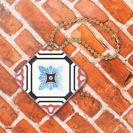 台湾マジョリカタイル柄 キーホルダー型 台湾交通系ICカード 瑞日芝蘭（ズイジージーラン）｜台灣花磚造型悠遊卡