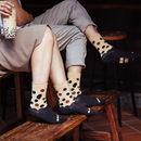 Cosi 台湾 タピオカ柄 ソックス（男女兼用）台湾製 靴下｜臺灣飲品系列 珍珠奶茶 無痕中長襪 MIT臺灣製襪子｜サイズ：S・M・L