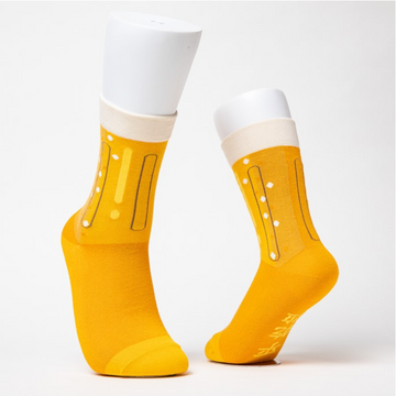 Cosi 台湾 ビール柄 ソックス（男女兼用）台湾製 靴下｜臺灣飲品系列 啤酒 無痕中長襪 MIT臺灣製襪子｜サイズ：S・M・L