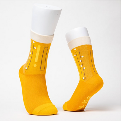 Cosi 台湾 ビール柄 ソックス（男女兼用）台湾製 靴下｜臺灣飲品系列 啤酒 無痕中長襪 MIT臺灣製襪子｜サイズ：S・M・L