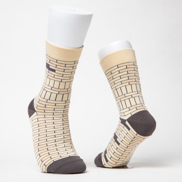 Cosi 台湾 二丁掛けタイル柄 ソックス（男女兼用）台湾製 靴下｜臺灣質地系列 二丁掛 無痕中長襪 MIT臺灣製襪子｜サイズ：S・M・L