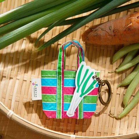数量限定 レア台湾交通系ICカード 漁師網バッグ（長ネギ付き）｜茄芷袋造型悠遊卡 青蔥版