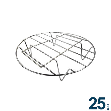電鍋便利道具 ステンレス製 蒸しスタンド 直径25cm（長足タイプ）｜蒸しラック｜不鏽鋼蒸架（加高）