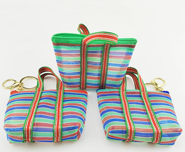 台湾 漁師網 ナイロンバッグ 小銭入り キーホルダー｜迷你茄芷袋 零錢包 鑰匙圈