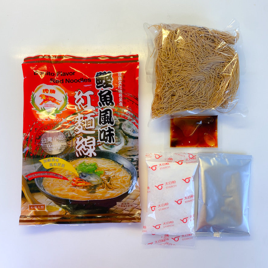 硯　台湾製 タイガー 台湾麺線 かつおだし入り 6人前｜虎牌 鰹魚（蚵仔）風味麵線