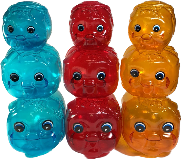 台湾の縁起物 子豚の貯金箱（中）｜カラー：レッド・ブルー・ゴールド（透明）｜古早味台灣豬公撲滿 透明 紅・藍・金黃色