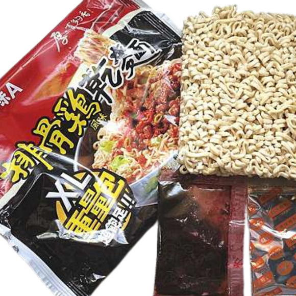 〈4食入〉味丹 味味A 台湾 排骨鶏（チキン）味 汁なし麺 大盛｜味味A 排骨雞乾麵 XL重量包 123gx4パック