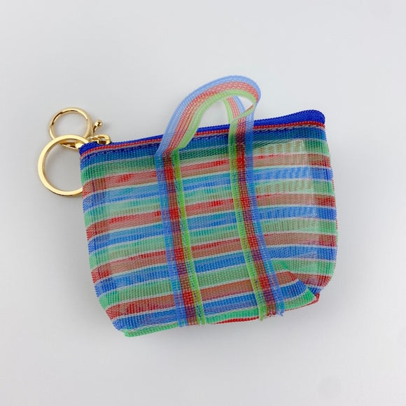 台湾 漁師網 ナイロンバッグ 小銭入り キーホルダー｜迷你茄芷袋 零錢包 鑰匙圈