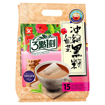 3點1刻 沖縄黒糖ミルクティー 沖繩黑糖奶茶｜15バッグ入（20g/バッグ）