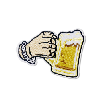 ビール Hi ニーハオ ワッペン ステッカー｜Hi你好 啤酒 刺繡貼紙