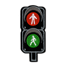 台湾名物・信号機 Hi ニーハオ ワッペン ステッカー｜Hi你好 小綠人紅綠燈 刺繡貼紙