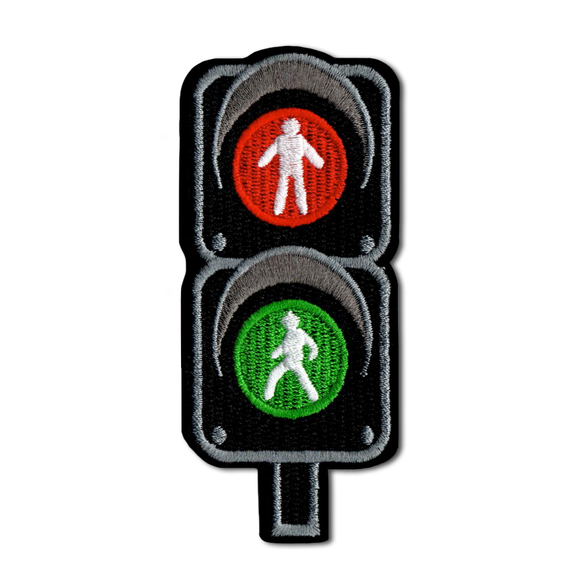 台湾名物・信号機 Hi ニーハオ ワッペン ステッカー｜Hi你好 小綠人紅綠燈 刺繡貼紙
