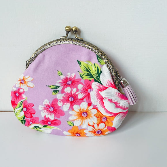 Hakka Rainy 客家花布 がま口ポーチ｜古銅金口金包｜台湾花布