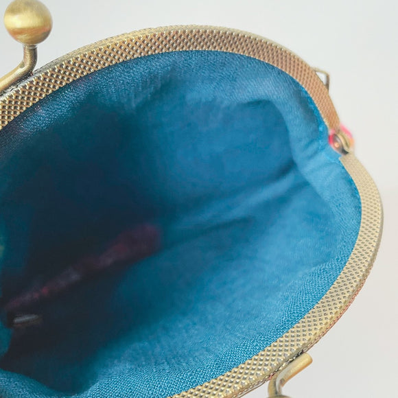 Hakka Rainy 客家花布 がま口ショルダーバッグ｜古銅金口金肩背包｜台湾花布