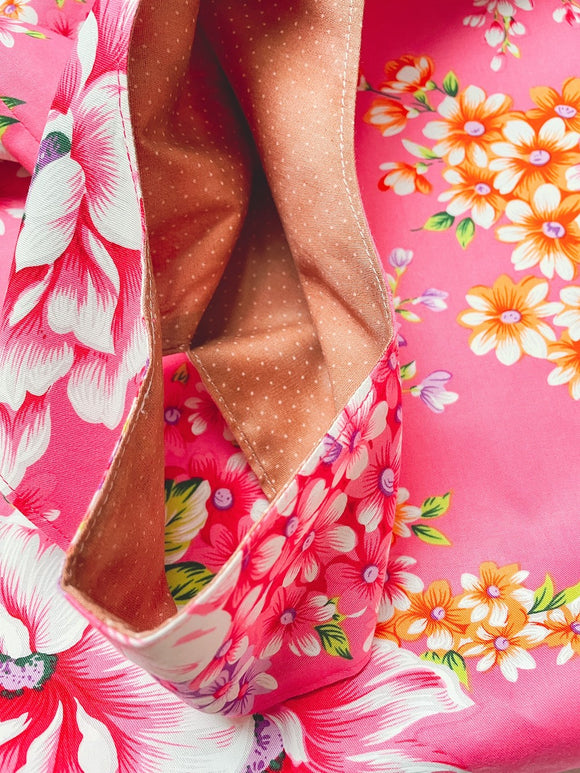 Hakka Rainy 客家花布 しじみバッグ（エコバッグ）｜大型日式手挽包（購物袋）｜台湾花布