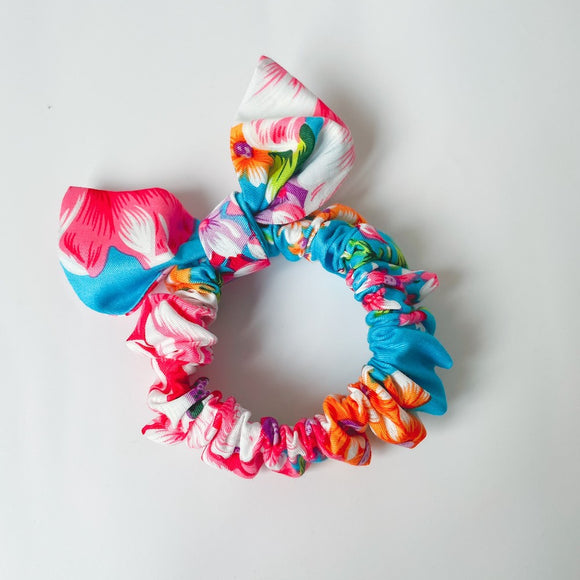 Hakka Rainy 客家花布 リボン付きシュシュ｜兔耳朵大腸髮圈｜台湾花布