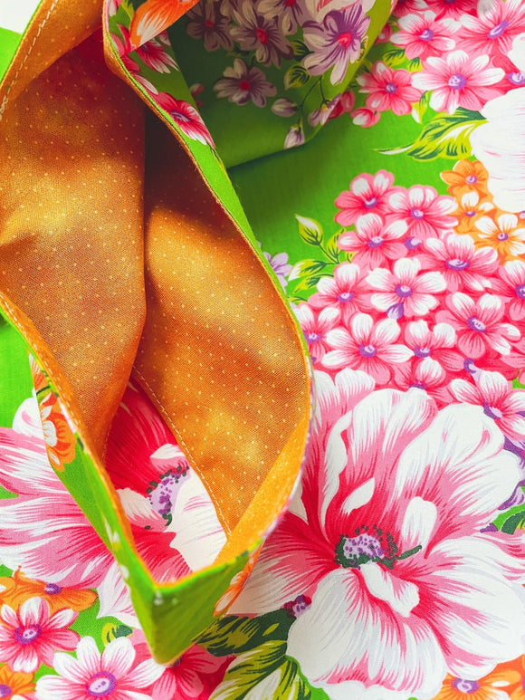 Hakka Rainy 客家花布 しじみバッグ（エコバッグ）｜大型日式手挽包（購物袋）｜台湾花布