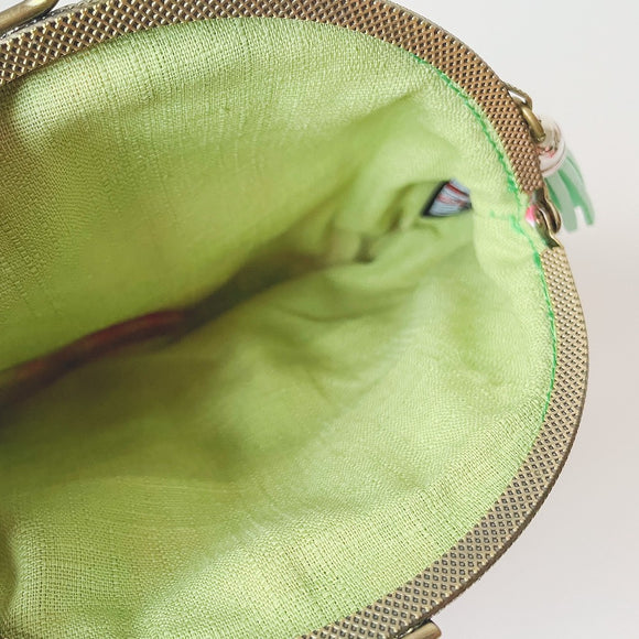 Hakka Rainy 客家花布 がま口ショルダーバッグ｜古銅金口金肩背包｜台湾花布