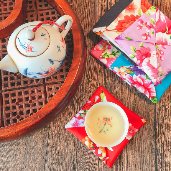Hakka Rainy 客家花布 コースター｜花布杯墊｜台湾花布