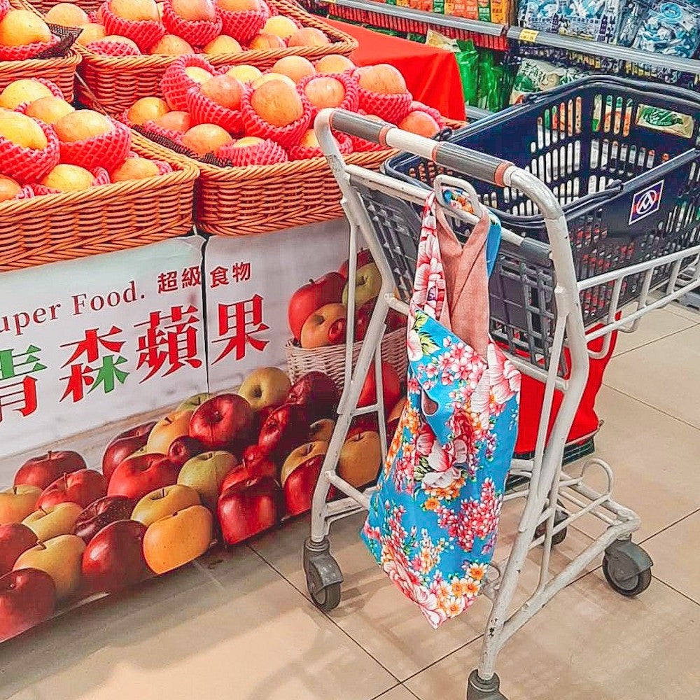 Hakka Rainy 客家花布 しじみバッグ（エコバッグ）｜大型日式手挽包