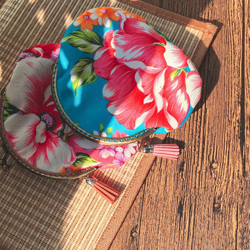 Hakka Rainy 客家花布 がま口ポーチ｜古銅金口金包｜台湾花布