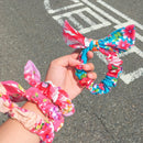 Hakka Rainy 客家花布 リボン付きシュシュ｜兔耳朵大腸髮圈｜台湾花布-1