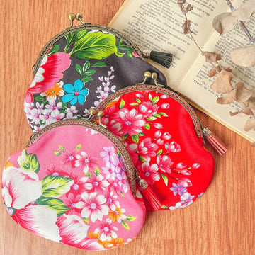 Hakka Rainy 客家花布 がま口ポーチ｜古銅金口金包｜台湾花布