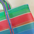 台湾製 漁師網 ナイロンランチバッグ (茄芷袋) 台湾カラー ボーダー｜S／Lサイズ｜茄芷便當袋